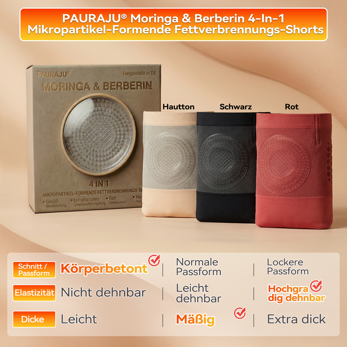 🌾 2026 MORINGA UND BERBERIN 4-IN-1 Mikropartikel-Körperformung & fettverbrennende Shorts