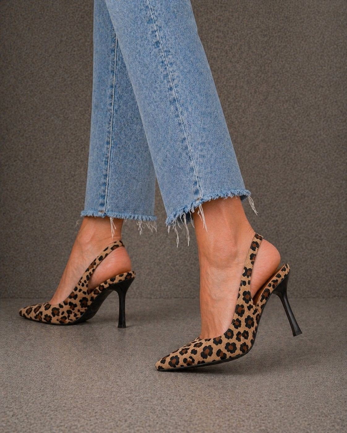 Isabella - Zapatos de tacón con estampado de leopardo