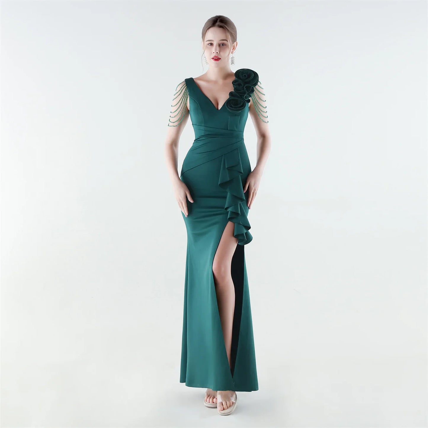 Aurielle™ Kleid mit Verziertem Schulterdesign und Premium-Verarbeitung